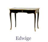 The Edwige Louis XV console table comes in cherry or black wood versions